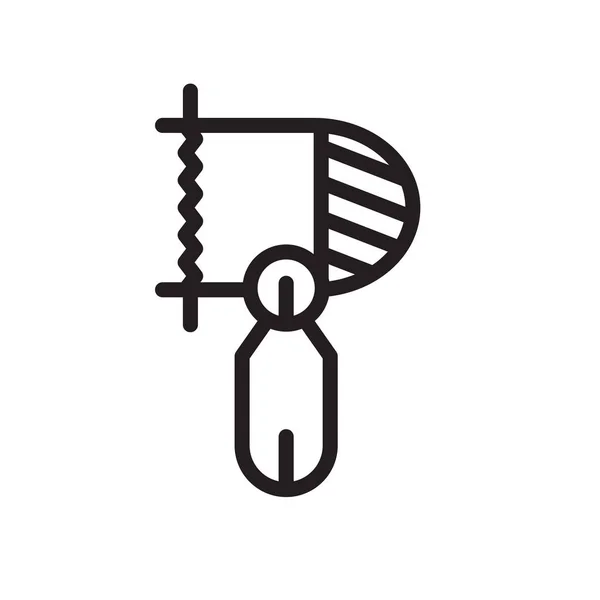 Icône de scie vecteur isolé sur fond blanc, Signe de scie, ligne sy — Image vectorielle