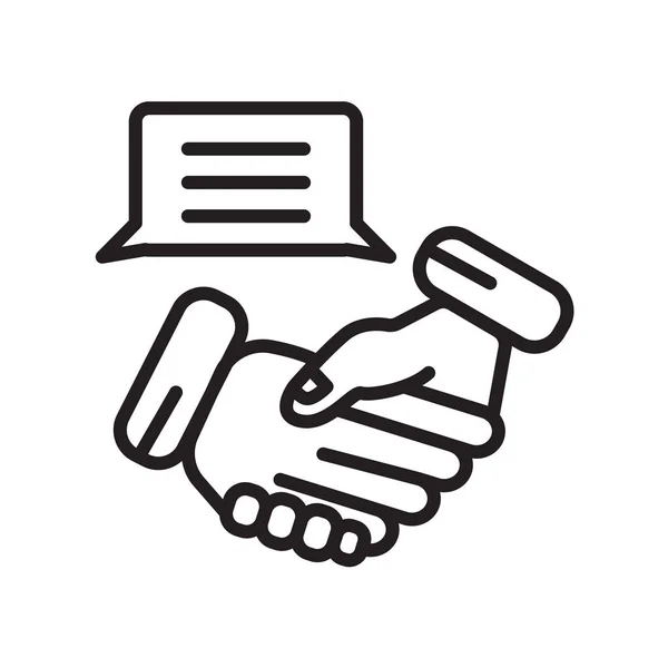 Handshake Symbol Vektor isoliert auf weißem Hintergrund, Handshake si — Stockvektor