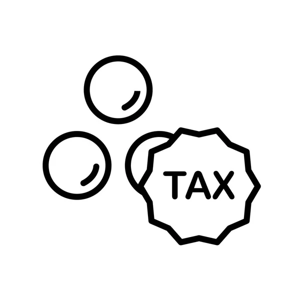 Vektor ikon pajak diisolasi pada latar belakang putih, tanda pajak, lin - Stok Vektor