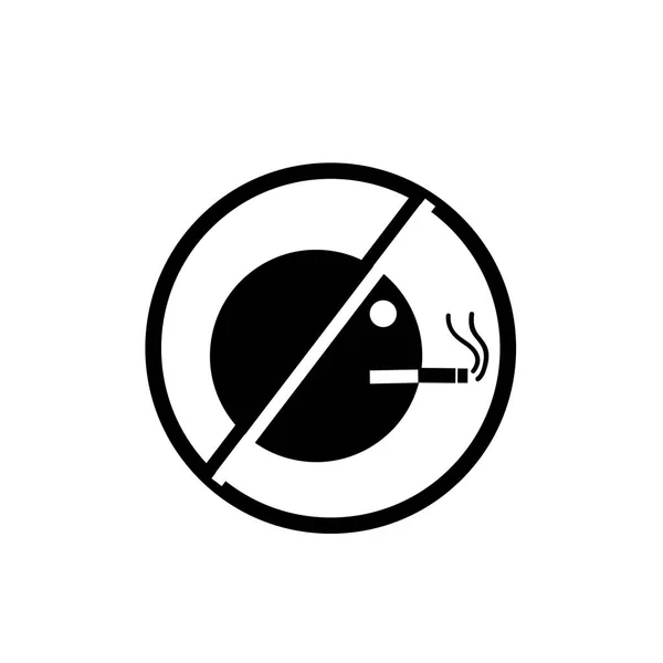 白い背景に 禁煙の透明な標識に分離は喫煙のアイコン ベクトル — ストックベクタ
