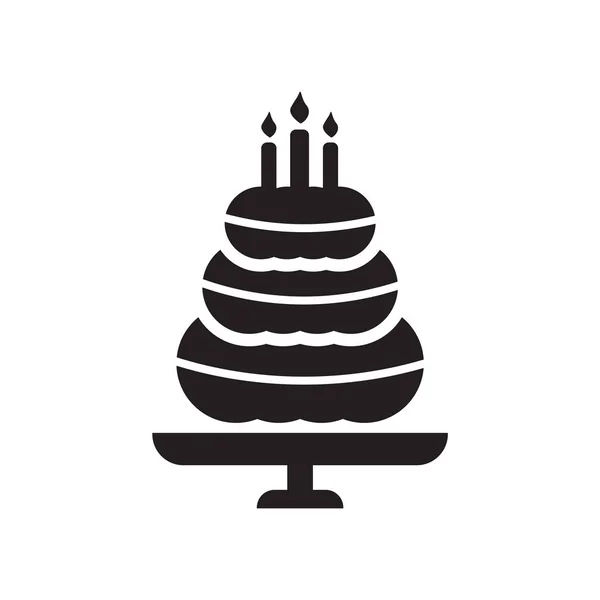Geburtstagstorte Symbol Vektor Isoliert Auf Weißem Hintergrund Geburtstagstorte Transparente Zeichen — Stockvektor