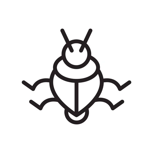 Bug-Icon-Vektor isoliert auf weißem Hintergrund, Bug-Zeichen, Zeile sy — Stockvektor