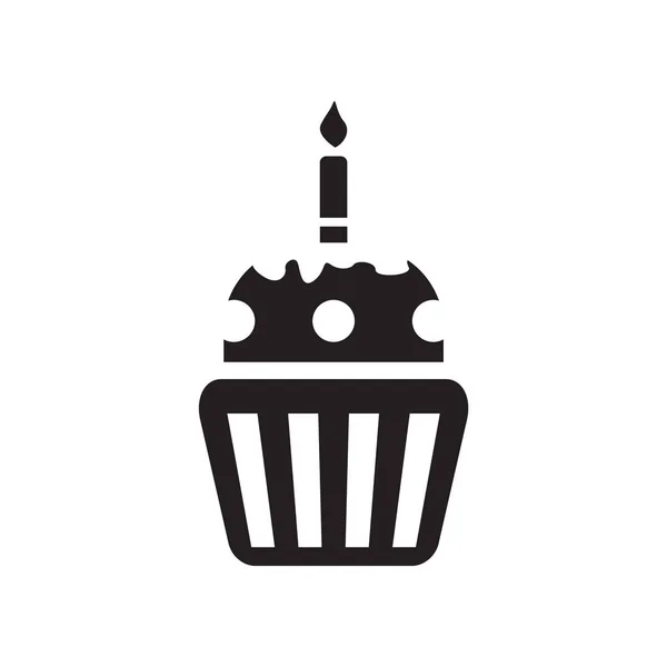 Cupcake Icône Vecteur Isolé Sur Fond Blanc Cupcake Signe Transparent — Image vectorielle