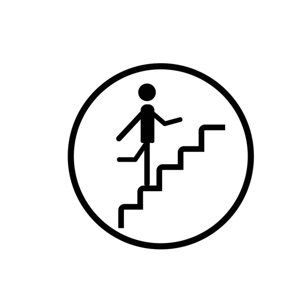 Treppe Hochgehen Zeichen Symbol Vektor Isoliert Auf Weißem Hintergrund Treppe — Stockvektor