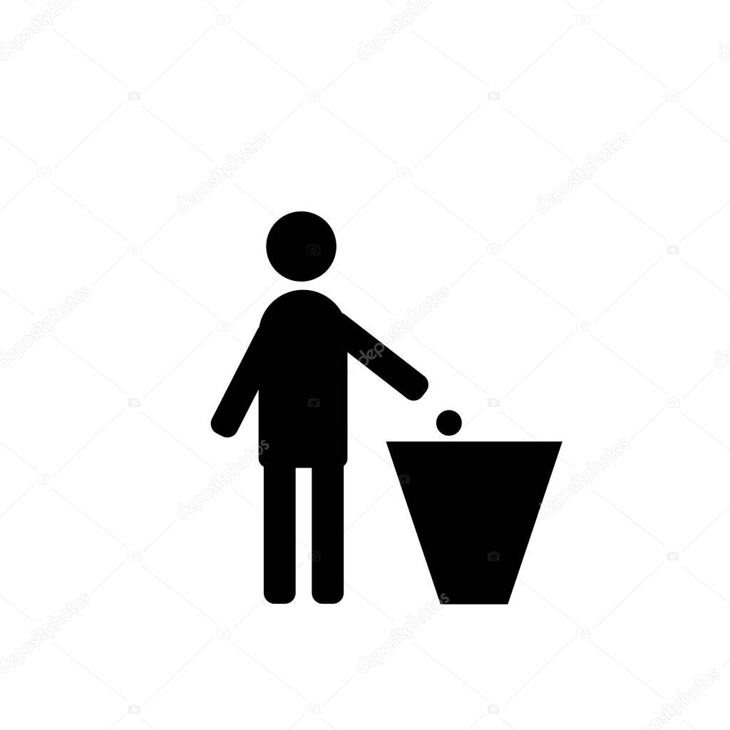 Use Dust Bin Sign icon vector isolated on white background, Use Dust Bin Sign transparent sign