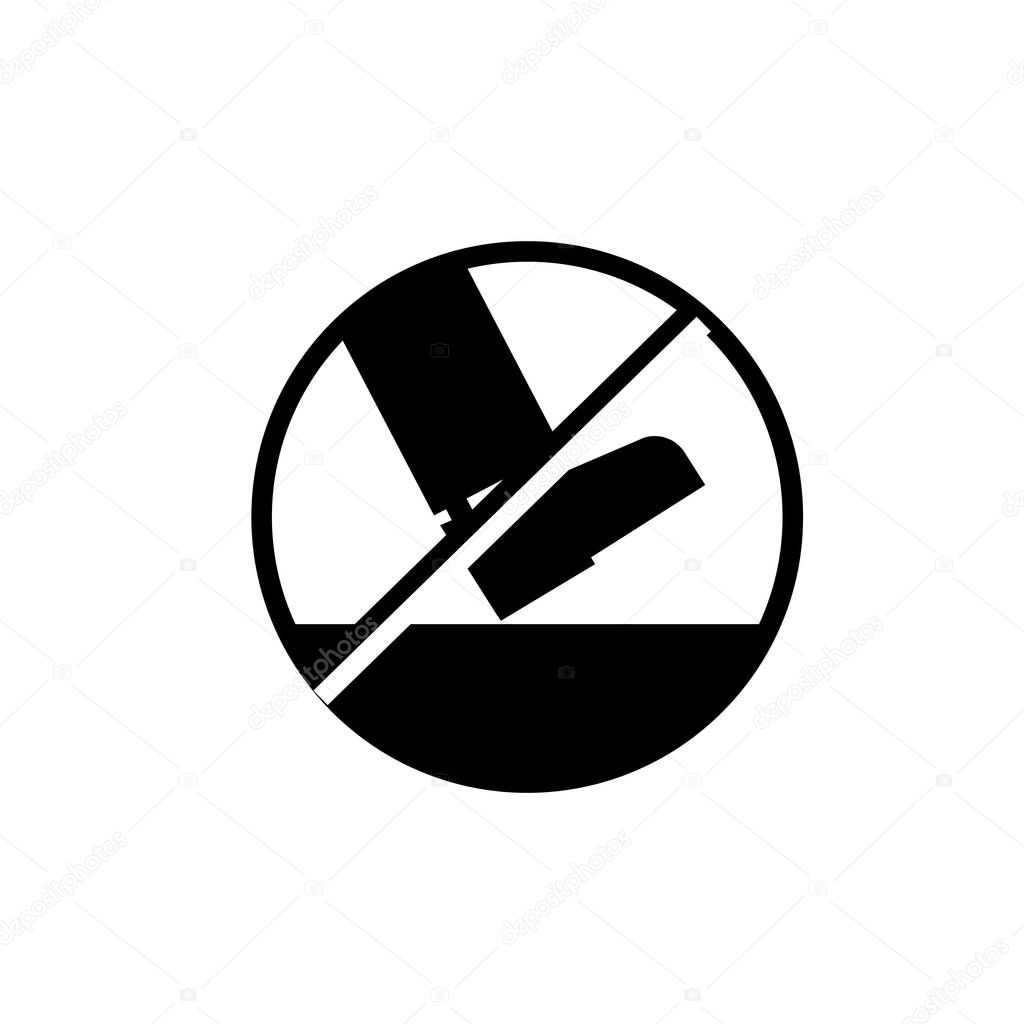No step icon vector isolated on white background, No step transparent sign