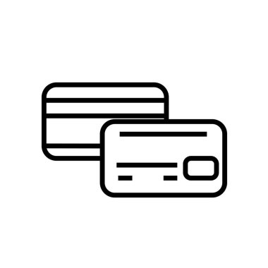 Beyaz arka plan üzerinde kredi araba izole kredi kartı simge vektör