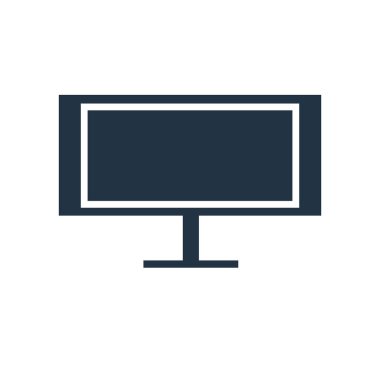 Beyaz arka plan üzerinde bilgisayar şeffaf işareti izole bilgisayar simge vektör