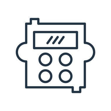 Beyaz arka plan üzerinde hesap makinesi izole hesap makinesi simge vektör 