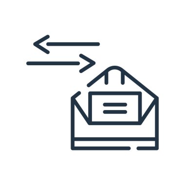 Beyaz arka plan üzerinde e-posta işareti izole posta simge vektör ,