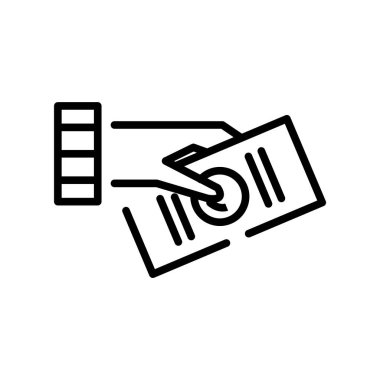 Para simge vektör izole beyaz arka plan, para işareti, lin