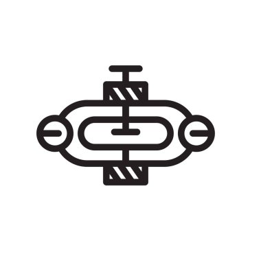 Simge vektör izole beyaz arka plan, kelepçe işareti, lin kelepçe