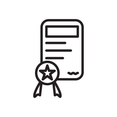 Beyaz arka plan üzerinde Certific izole sertifika simge vektör