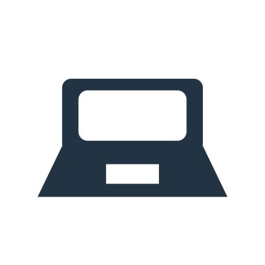 Beyaz arka plan üzerinde Laptop şeffaf işareti izole dizüstü simge vektör