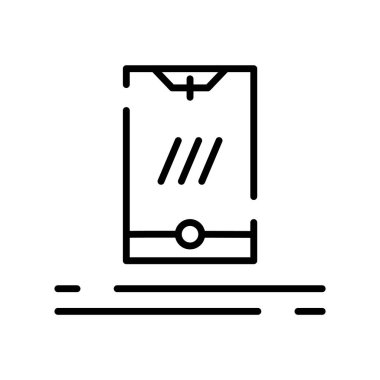 Beyaz arka plan üzerinde Smartphone izole Smartphone simge vektör 