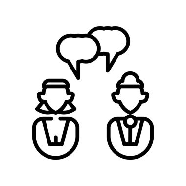 Sohbet simge vektör izole beyaz arka plan, sohbet işareti, çizgi üzerinde 