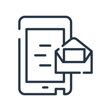 Beyaz arka plan üzerinde Smartphone izole Smartphone simge vektör 