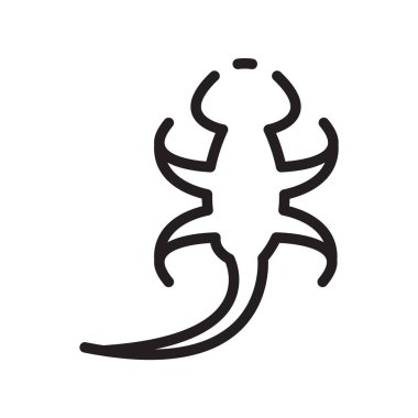 Kertenkele simge vektör izole beyaz arka plan, kertenkele işareti, l