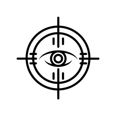 Beyaz arka plan üzerinde göz tarama işareti izole göz tarama simge vektör