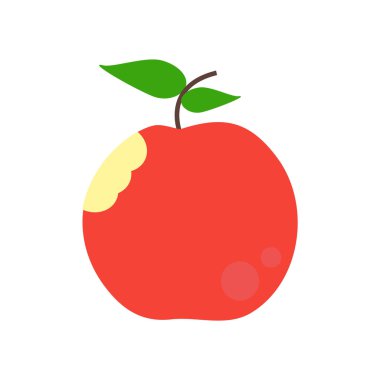 Beyaz arka plan üzerinde elma işaret izole Apple simge vektör