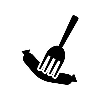 Beyaz arka plan, çatal şeffaf işareti, gıda sembolleri izole çatal simge vektör