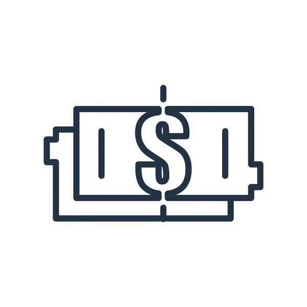 Vettore icona denaro isolato su sfondo bianco, Segno di denaro, lin — Vettoriale Stock