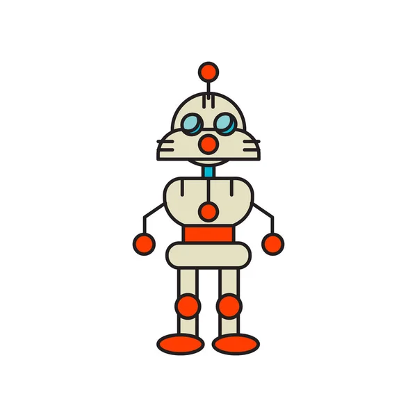 白い背景 ロボット透明な記号 技術記号で分離されたロボットのアイコン ベクトル — ストックベクタ