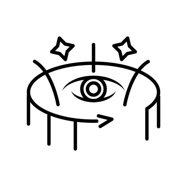 Oční ikona Vektor izolovaných na bílém pozadí, oční znamení, linie sy — Stockový vektor