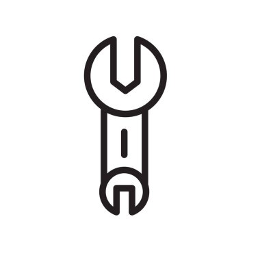 İngiliz anahtarı simgesini vektör izole beyaz arka plan, İngiliz anahtarı işareti, l