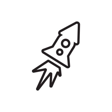 Beyaz arka plan üzerinde roket shi izole roket gemisi simge vektör