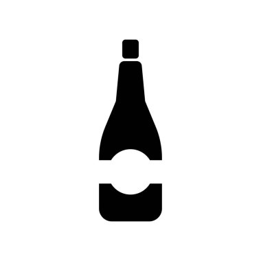 Beyaz arka plan, şampanya şeffaf işareti, gıda sembolleri izole şampanya simge vektör