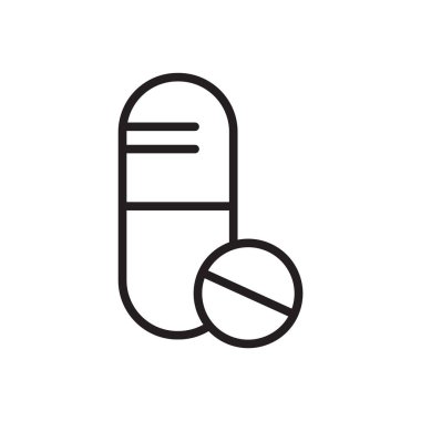 Beyaz arka plan üzerinde tıp işareti izole tıp simge vektör