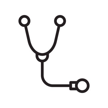 Beyaz arka plan üzerinde Stethoscop izole stetoskop simge vektör