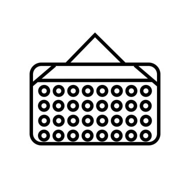 Beyaz arka plan üzerinde takvim şeffaf işareti izole takvim simge vektör