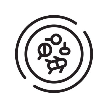 Beyaz arka plan üzerinde Petri kabına izole petri kabına simge vektör 