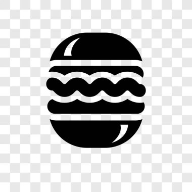 Saydam arka plan üzerinde Hamburger şeffaflık logo kavramı izole hamburger vektör simgesi