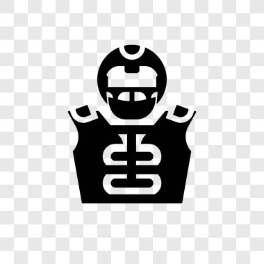 Saydam arka plan üzerinde futbol oyuncu şeffaflık logo kavramı izole futbol oyuncu vektör simgesi