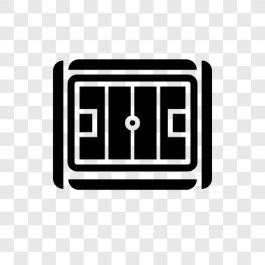 Saydam arka plan üzerinde futbol alanı şeffaflık logo kavramı izole futbol alan vektör simgesi