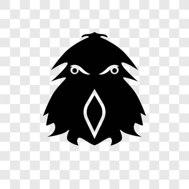 Saydam arka planda, kartal şeffaflık logo kavramı izole kartal vektör simgesi