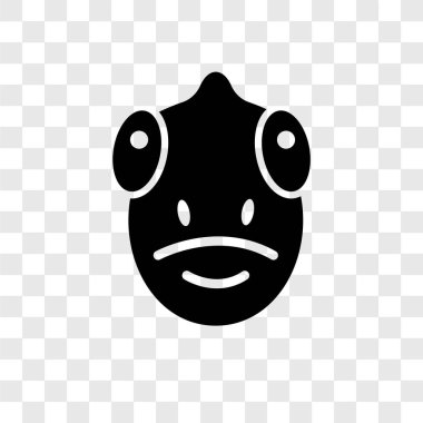 Saydam arka plan üzerinde bukalemun şeffaflık logo kavramı izole bukalemun vektör simgesi