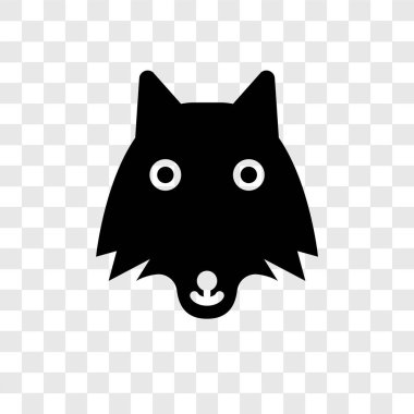 Saydam arka plan üzerinde kurt şeffaflık logo kavramı izole kurt vektör simgesi