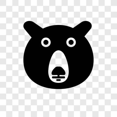 Saydam arka plan üzerinde ayı şeffaflık logo kavramı izole ayı vektör simgesi