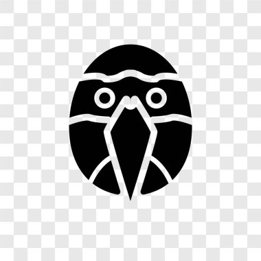 Saydam arka plan üzerinde papağan şeffaflık logo kavramı izole papağan vektör simgesi