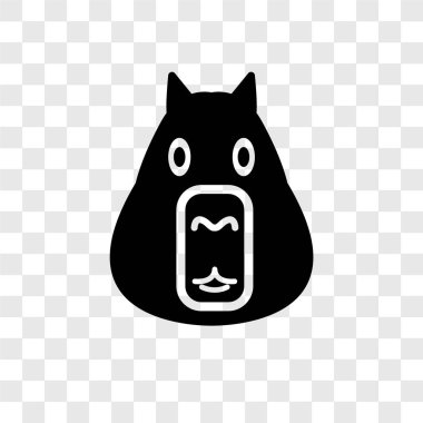 Saydam arka plan üzerinde Capibara saydamlık logo kavramı izole Capibara vektör simgesi