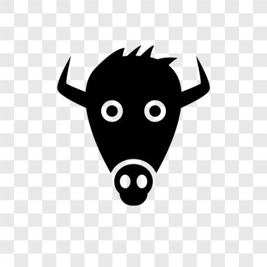 Saydam arka plan üzerinde bizon şeffaflık logo kavramı izole bizon vektör simgesi