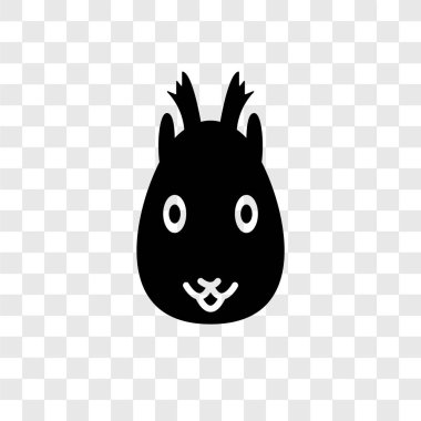 Saydam arka plan üzerinde sincap şeffaflık logo kavramı izole sincap vektör simgesi