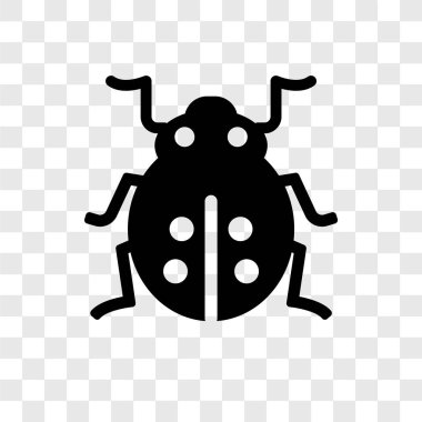 Saydam arka plan üzerinde uğur böceği şeffaflık logo kavramı izole uğur böceği vektör simgesi