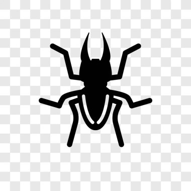 Saydam arka plan üzerinde Beetle şeffaflık logo kavramı izole böceği vektör simgesi