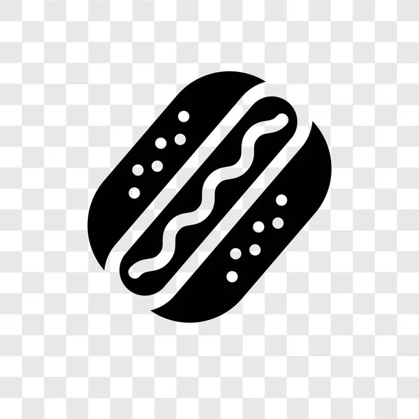 Icono Vector Hot Dog Aislado Sobre Fondo Transparente Concepto Logotipo — Archivo Imágenes Vectoriales