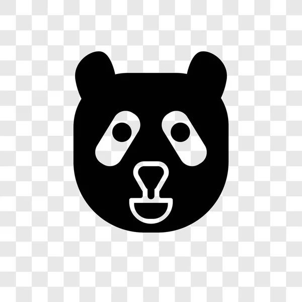 Panda Bear Icono Vectorial Aislado Sobre Fondo Transparente Panda Bear — Vector de stock